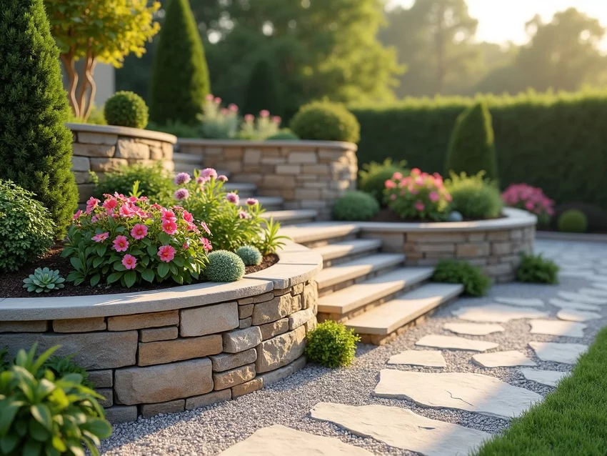 retaining wall ideas for garden elevation
